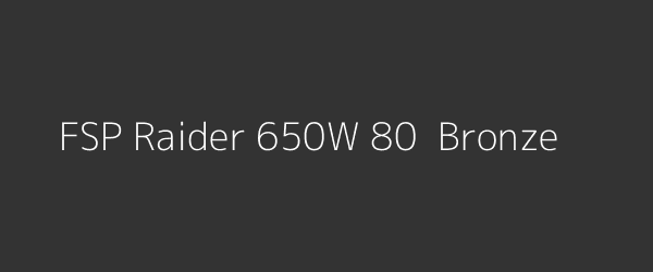FSP Raider 650W 80+ Bronze